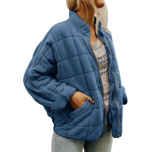 Eva | dames gewatteerde jas met rits en casual pasvorm