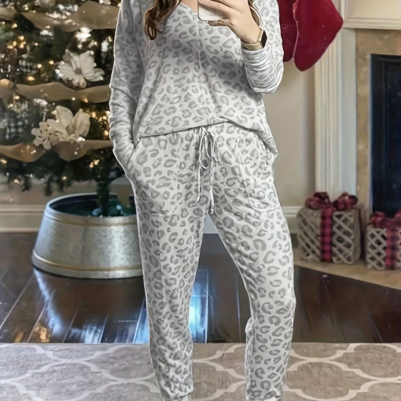 Dames pyjama set | Loungewear dames met luipaardprint