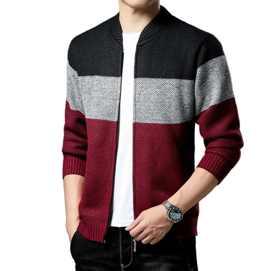 Bradley | Heren gebreid vest met rits en warme wolmix