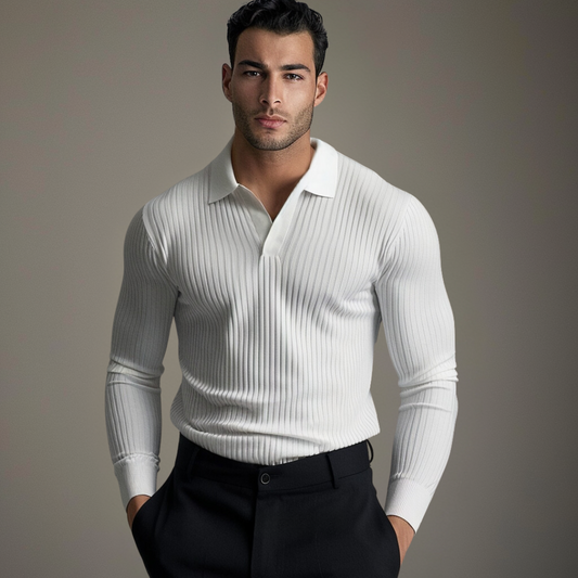 Mason | Heren lichtgewicht polo met open kraag