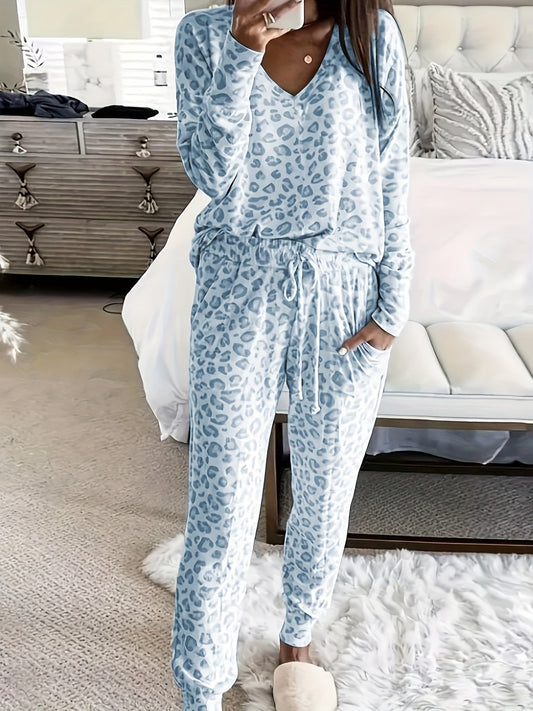 Dames pyjama set | Loungewear dames met luipaardprint
