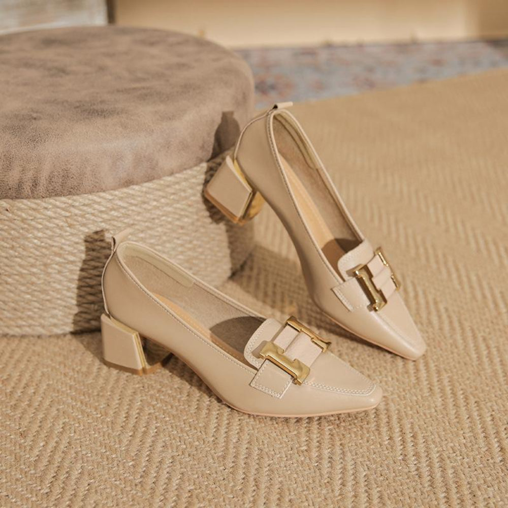 BlockElegance | Loafers met blokhak voor kantoor