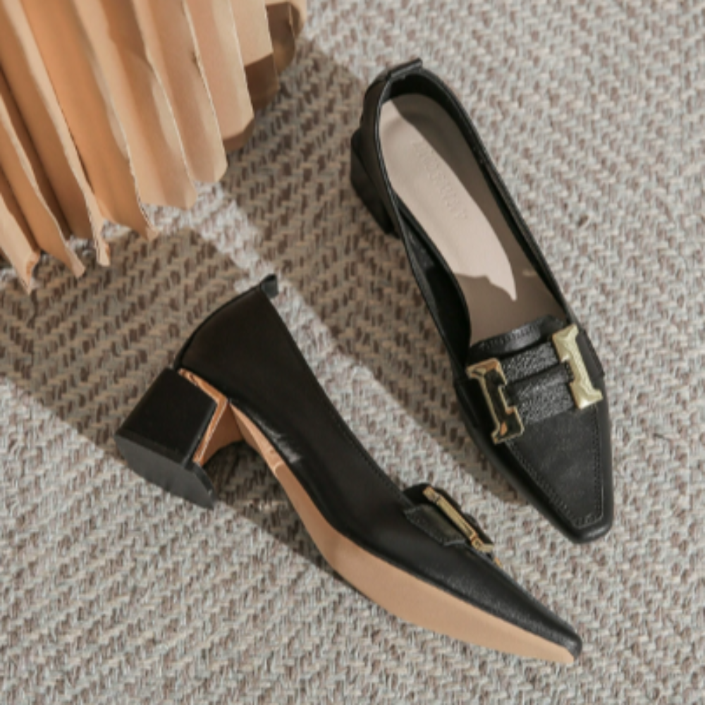 BlockElegance | Loafers met blokhak voor kantoor
