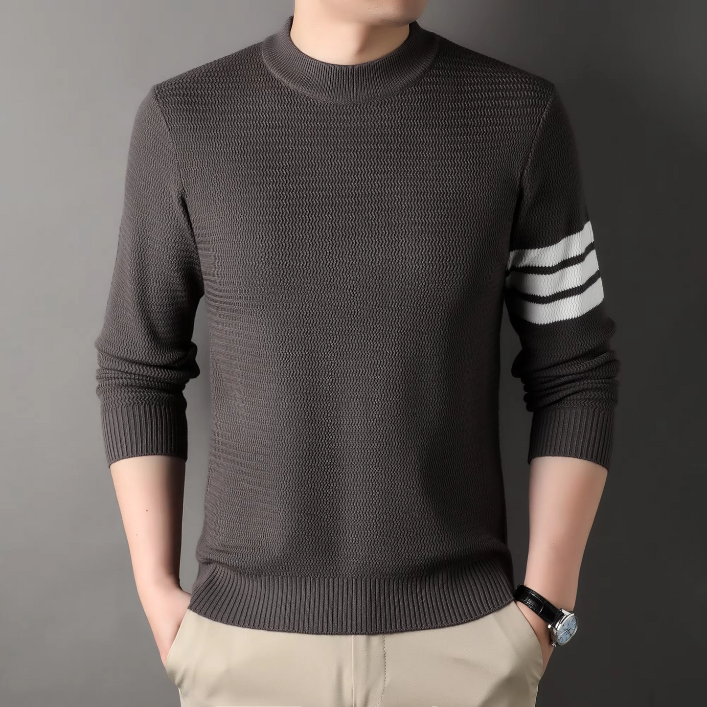 Cambridge | Luxe rib-katoen sweater met strepen