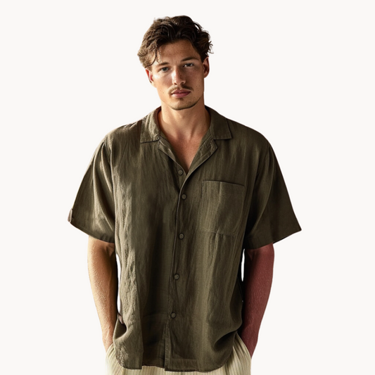 CampPrime | Oversized katoenen overhemd met vintage kraag