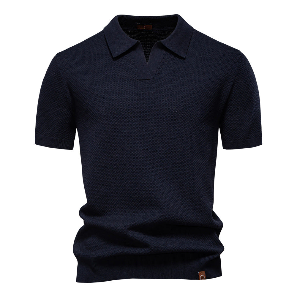Elegance Polo | Poloshirt met open kraag en lichte structuur