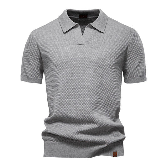 Elegance Polo | Poloshirt met open kraag en lichte structuur