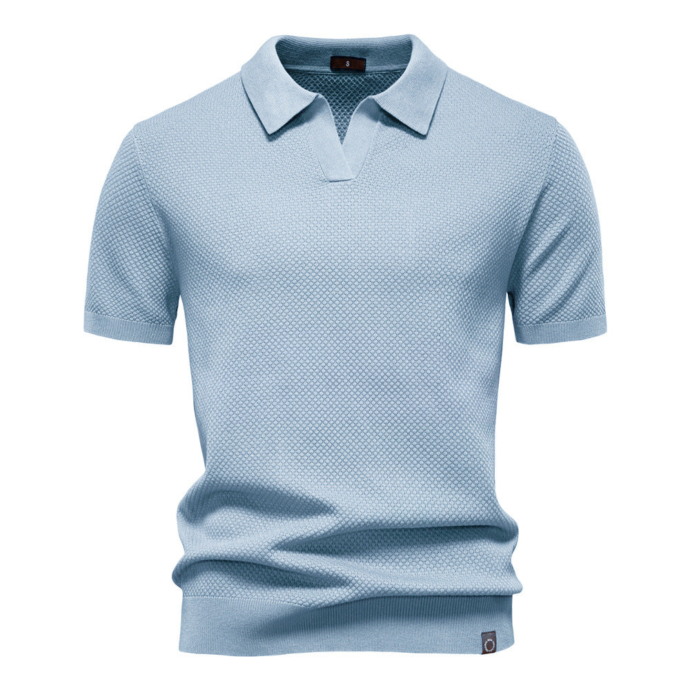 Elegance Polo | Poloshirt met open kraag en lichte structuur