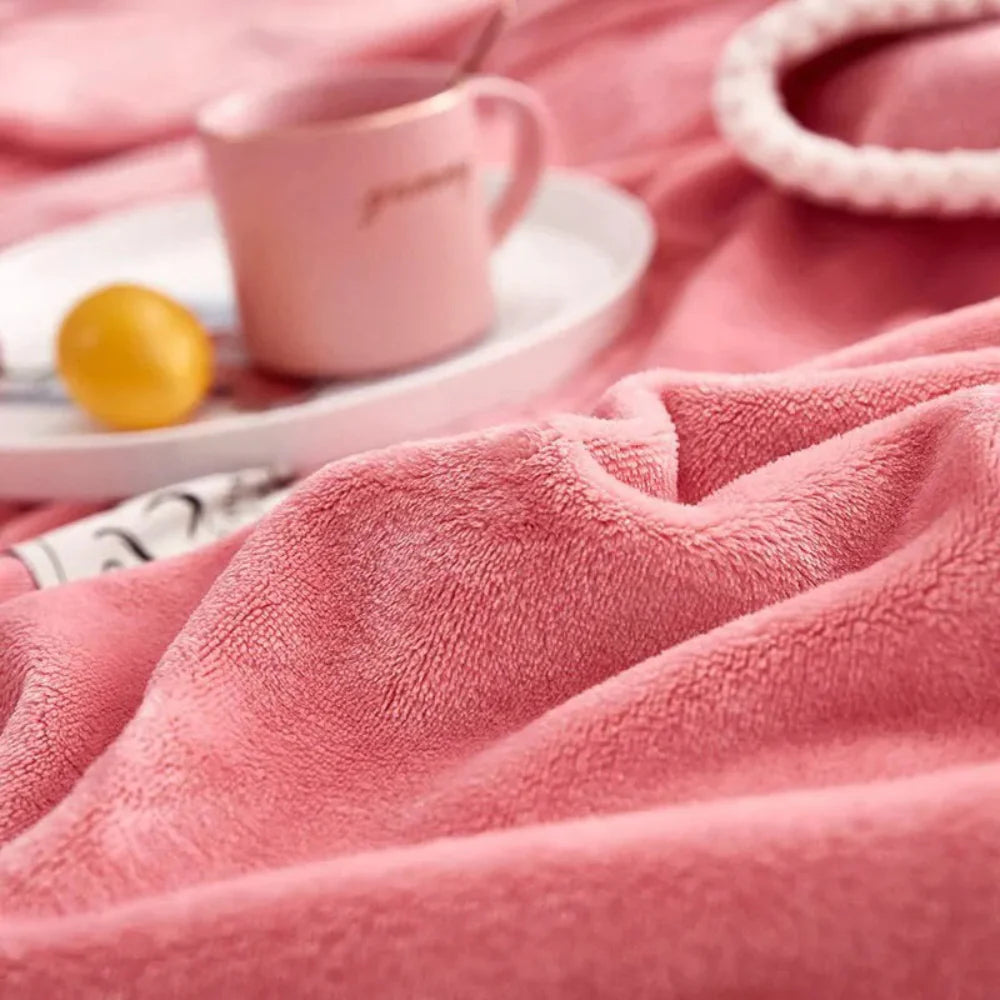 FloraFleece | Roze flanellen deken met zachte warmte