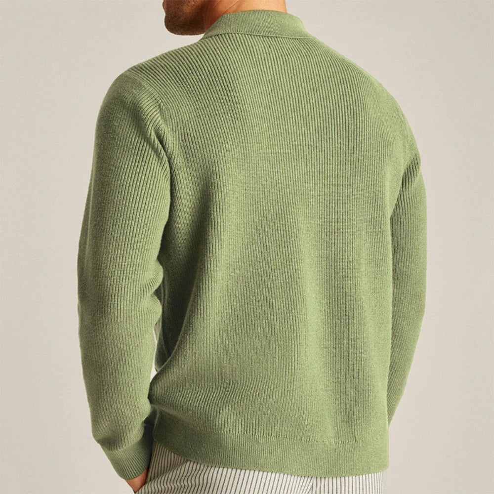 ForestKnit | Groene katoenen cardigan met knopen