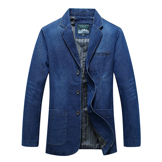 Denim Blazer | Heren blazer met gestreepte binnenvoering