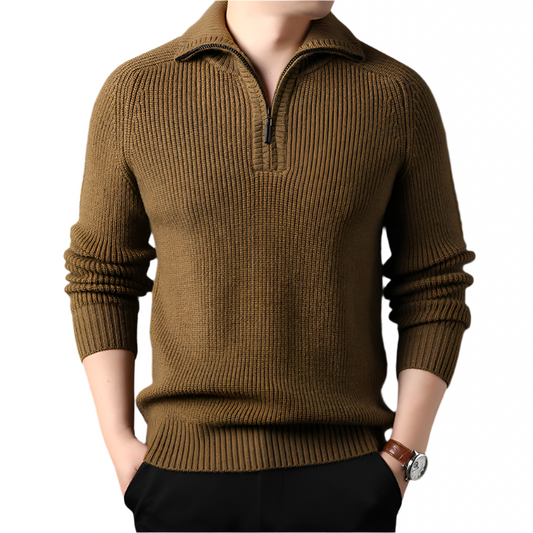 Salvatore | Quarter-zip trui van premium katoenblend