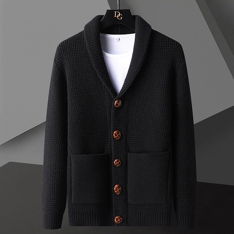 Elmcrest Knit | Wolcardigan met klassieke varsity‑stijl