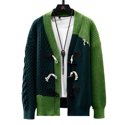 UrbanPatch | Kabel‑patchwork vest met toggle‑sluiting