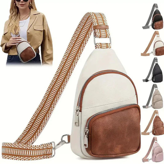 Dames leren crossbody schoudertas met verstelbare band