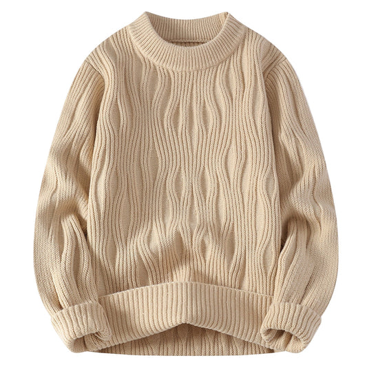 WaveKnit | Heren chunky trui met golvend ribpatroon