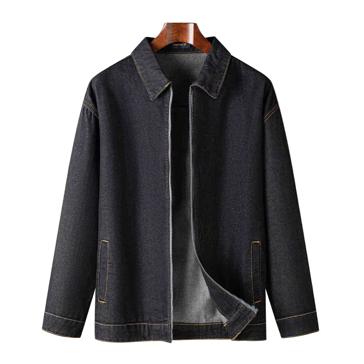 UrbanDenim | Heren denim jas met ritssluiting en kraag