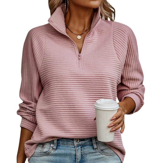 Stacey Sweater | Dames gebreide trui met halve rits