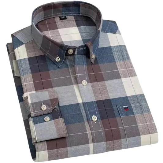 Classic Check Shirt | Heren overhemd met borstzak en lange mouwen