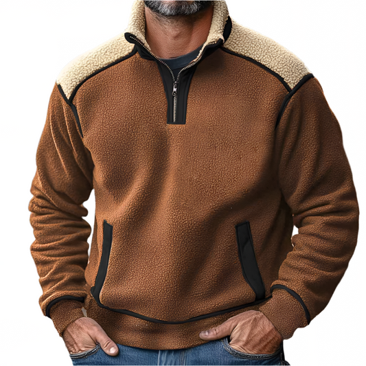 HighlandFleece | Sherpa fleece sweater met contrastdetails
