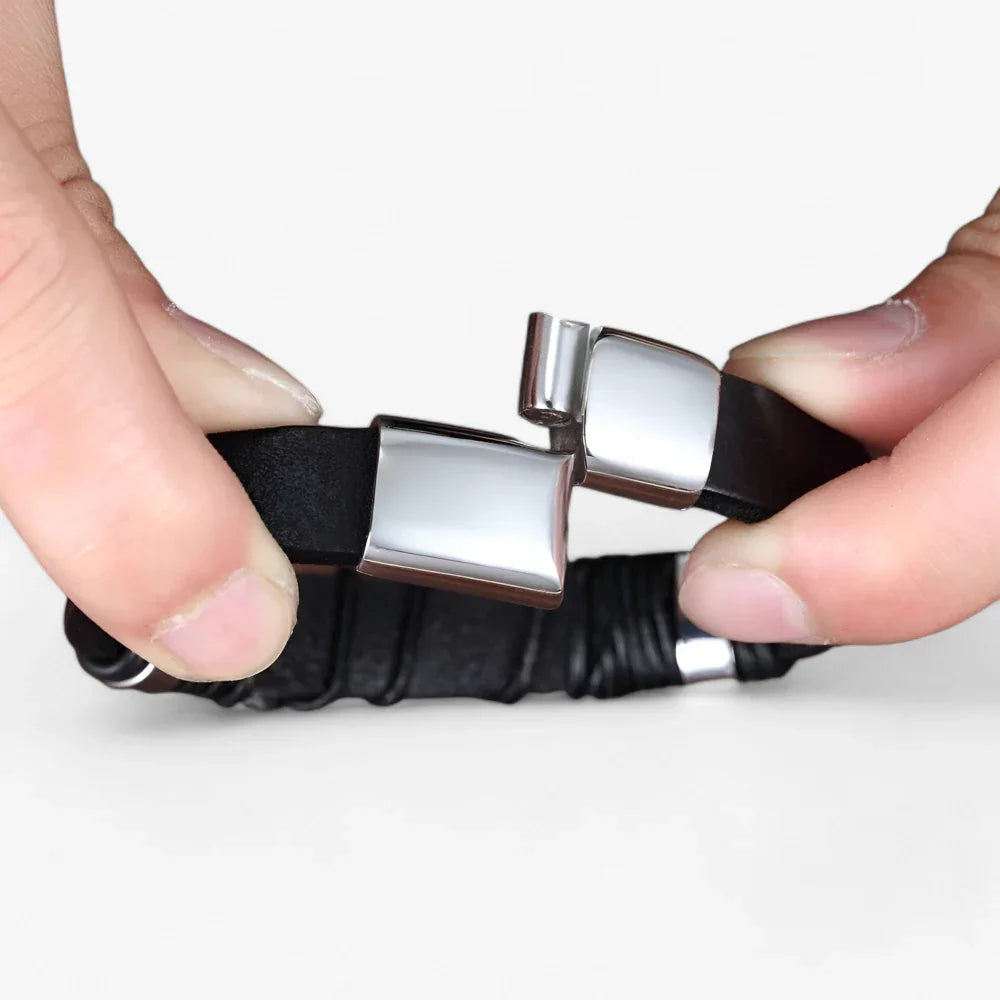 Valtor | Leren heren armband met magnetische sluiting