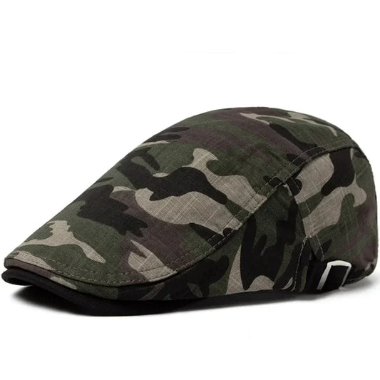 Wexford Camouflage Baret | Lichtgewicht platte zomerpet van katoen linnen