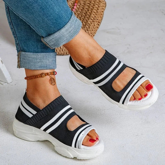 ZAVA Stride | Lichtgewicht sneaker-sandalen met stijlvolle strepen