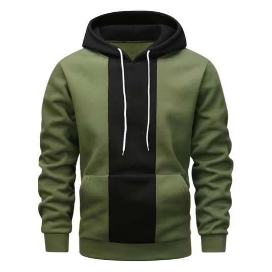 Callan | Heren tweekleurige hoodie met capuchon en trekkoord