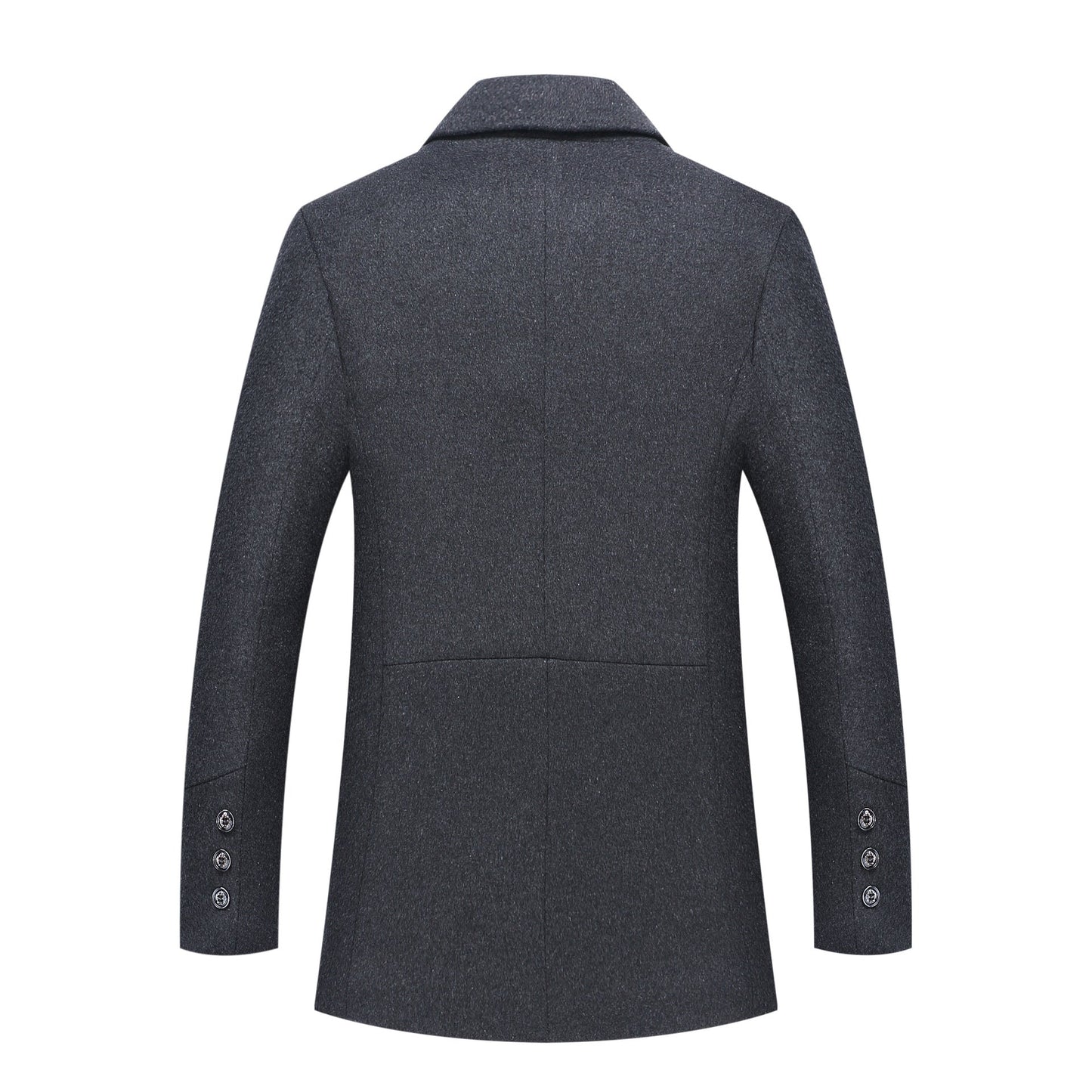 Trenchcoat | Heren lange winterjas met fleece voering en geruite reverskraag