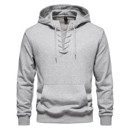 LaceWeave Hoodie | Zachte katoen-hoodie met vetersluiting