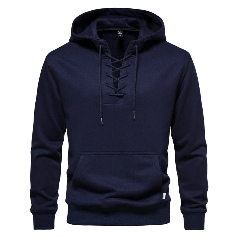 LaceWeave Hoodie | Zachte katoen-hoodie met vetersluiting