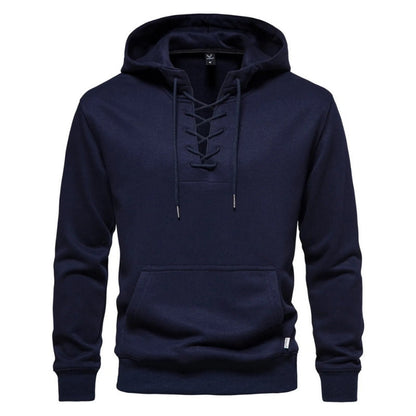 LaceWeave Hoodie | Zachte katoen-hoodie met vetersluiting