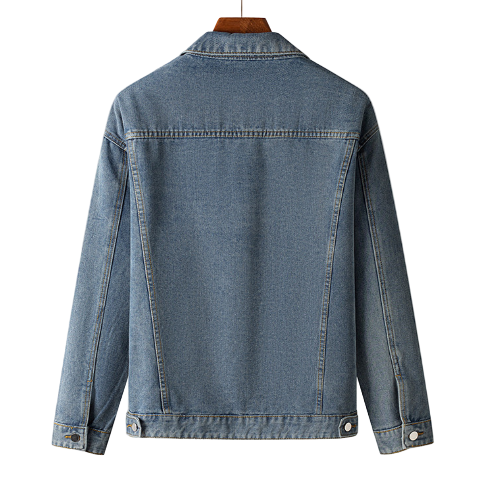 UrbanDenim | Heren denim jas met ritssluiting en kraag