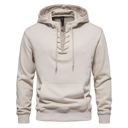 LaceWeave Hoodie | Zachte katoen-hoodie met vetersluiting