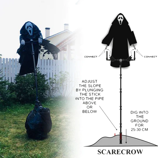 Ghostface | Tuindecoratie met staand Halloween spookfiguur