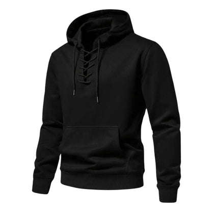 LaceWeave Hoodie | Zachte katoen-hoodie met vetersluiting