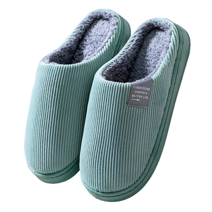 CosyRib | Warme ribstof pantoffels met voering