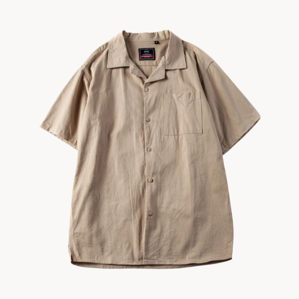 CampPrime | Oversized katoenen overhemd met vintage kraag