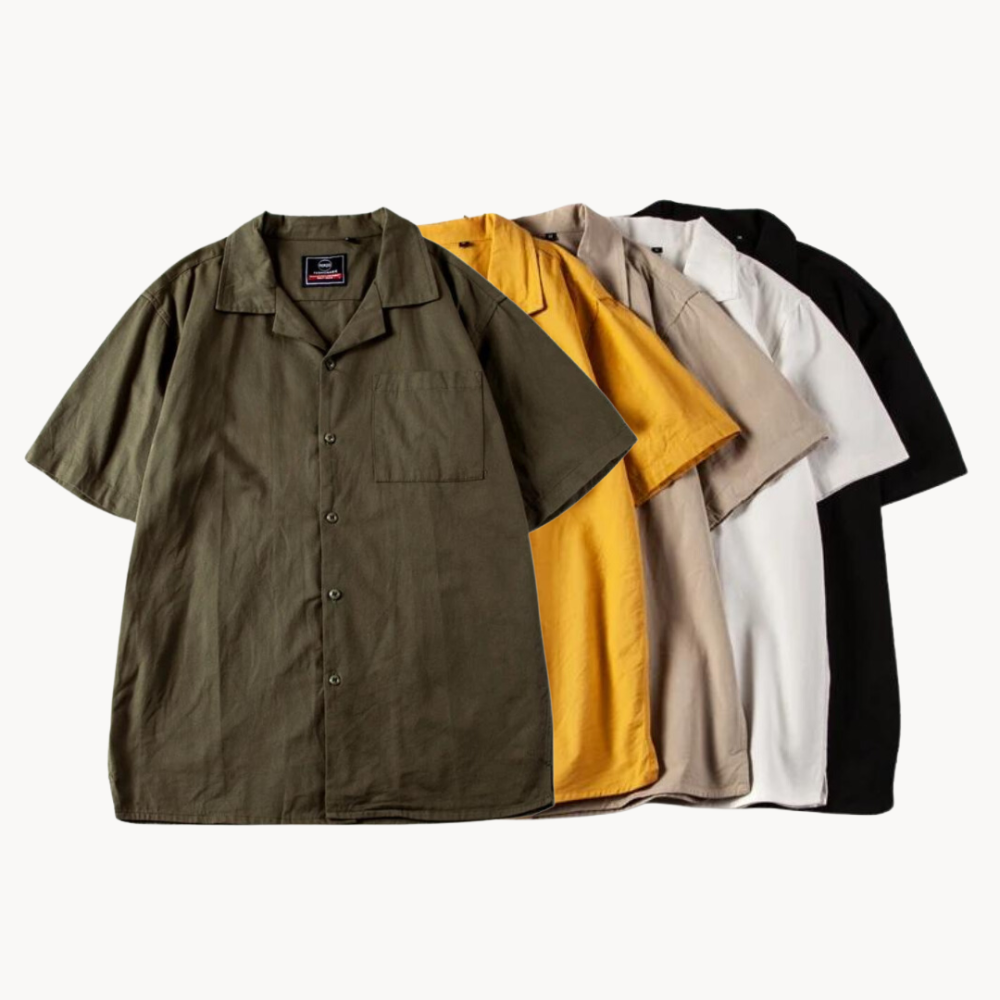 CampPrime | Oversized katoenen overhemd met vintage kraag