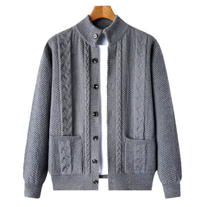 NordicWeave Jacket | Gebreide herenjas met fleece en quilt