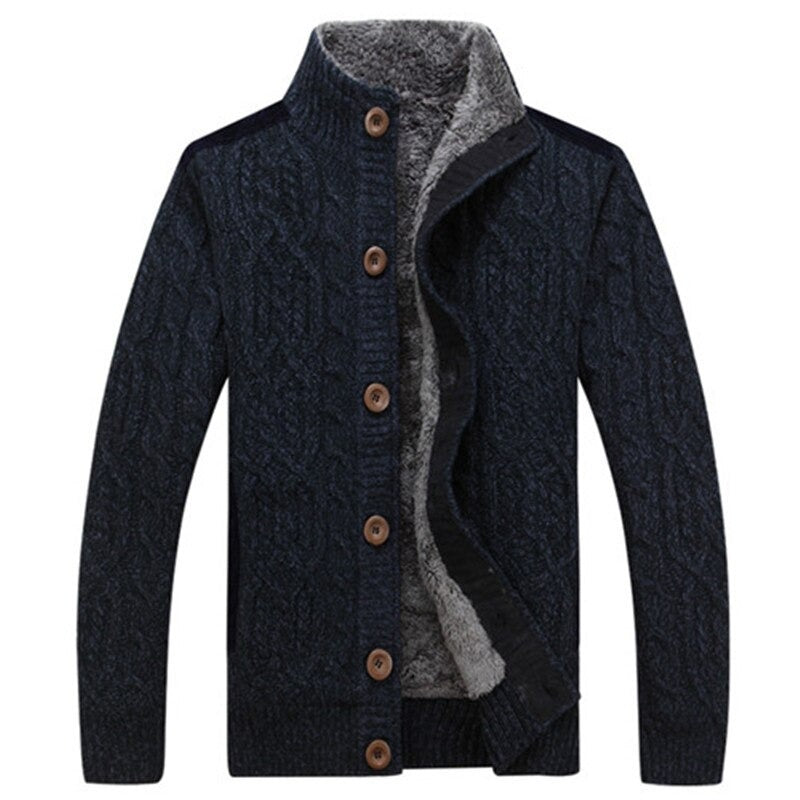 Heren gebreid vest met kabelpatroon en fleecevoering | warm & stijlvol
