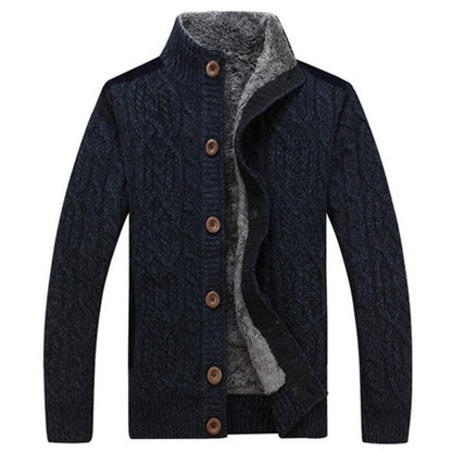 Heren gebreid vest met kabelpatroon en fleecevoering | warm & stijlvol