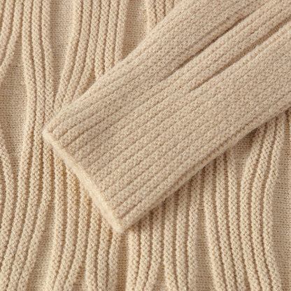 WaveKnit | Heren chunky trui met golvend ribpatroon
