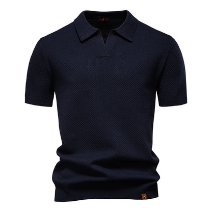 Elegance Polo | Poloshirt met open kraag en lichte structuur