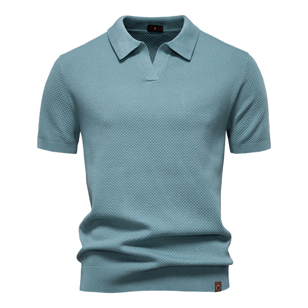 Elegance Polo | Poloshirt met open kraag en lichte structuur
