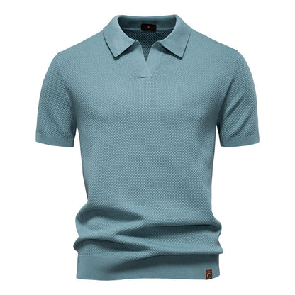 Elegance Polo | Poloshirt met open kraag en lichte structuur