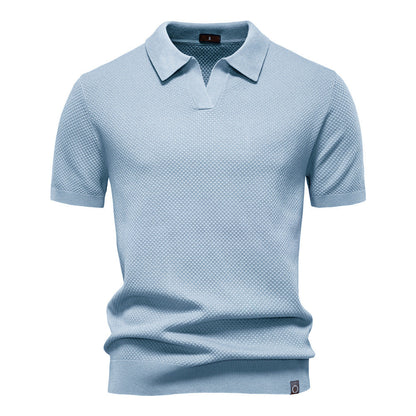 Elegance Polo | Poloshirt met open kraag en lichte structuur
