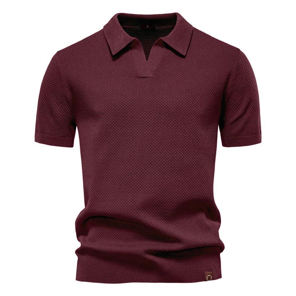 Elegance Polo | Poloshirt met open kraag en lichte structuur
