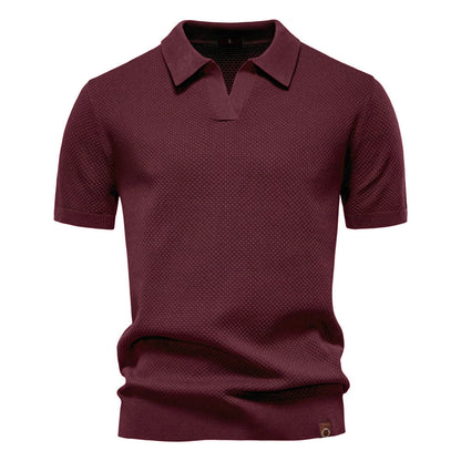 Elegance Polo | Poloshirt met open kraag en lichte structuur