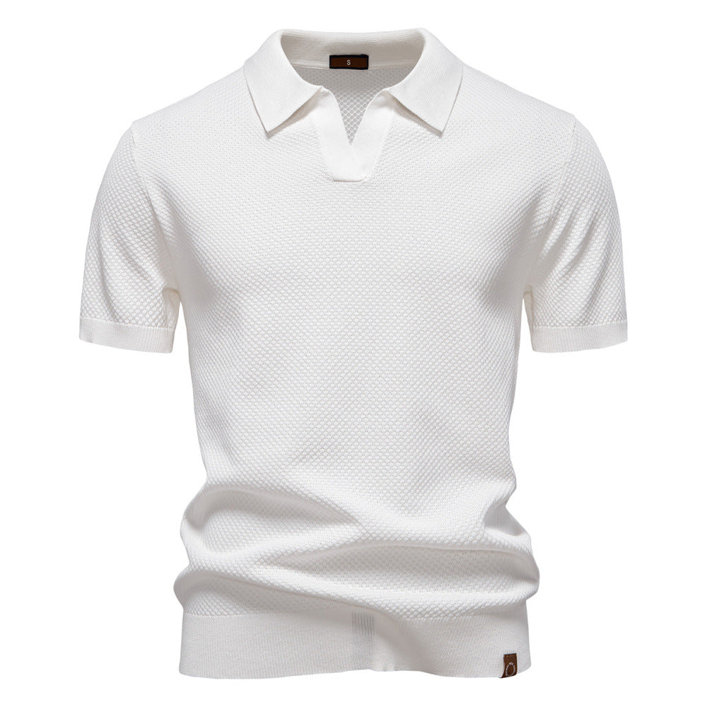 Elegance Polo | Poloshirt met open kraag en lichte structuur